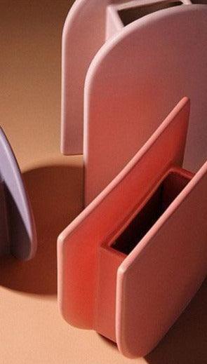 Rose & Lavender Geometric Ceramic Containers